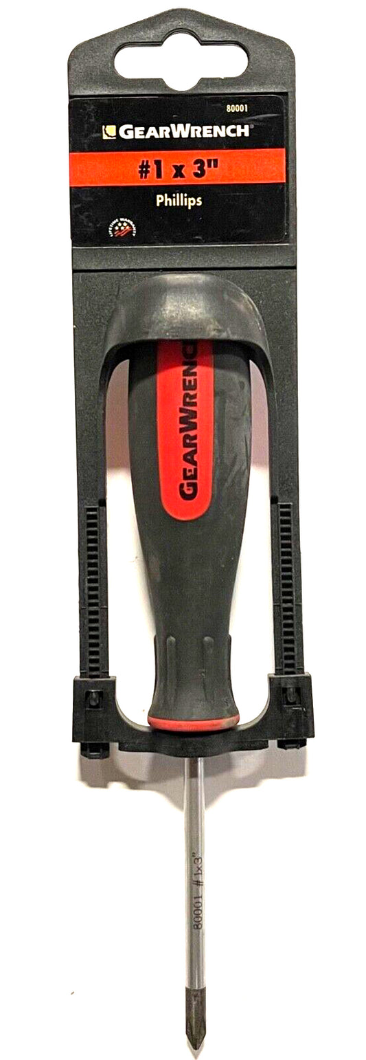 GearWrench #1 x 3" Dual Material Phillips Screwdriver 80001