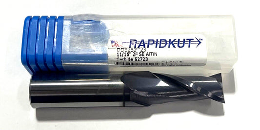 RapidKut 11/16" Carbide End Mill 2 Flute AlTiN Coating USA Made