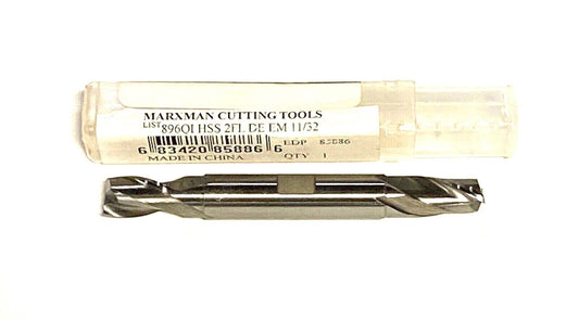 Marxman 11/32" x 3/8" Double End Mill HSS 2 Flute Center Cutting 85886