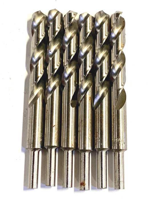 27/64" Drill Bit HSS 1/4" Reduced Shank Drills Metal Cutting 6 Pack USA Made