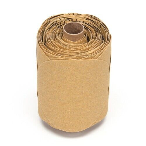 3M STIKIT 5" Gold Paper Disc Roll 216U A-Weight 100 Grit Aluminum Oxide 125pk