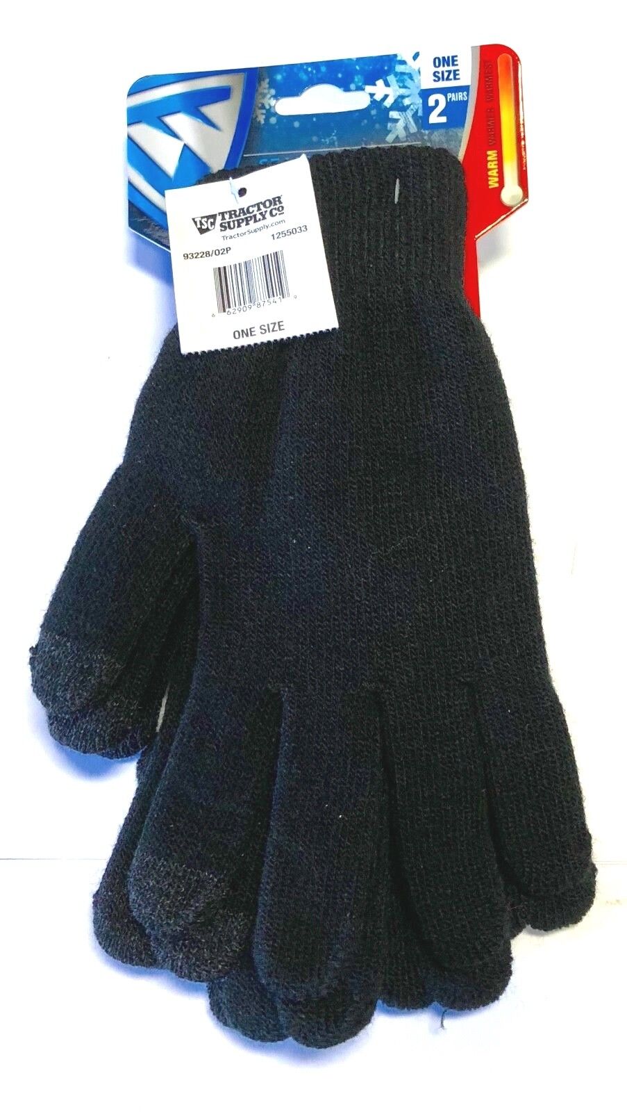 West Chester Winter Gloves Seamless Knit Glove 2 Pairs One Size Fits All