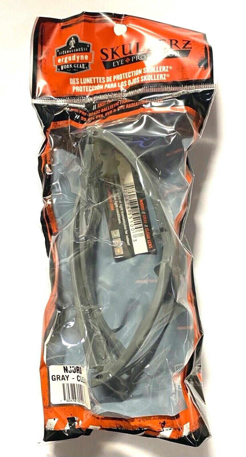 Ergodyne Skullerz Safety Glasses Clear Scratch Resistant 55100