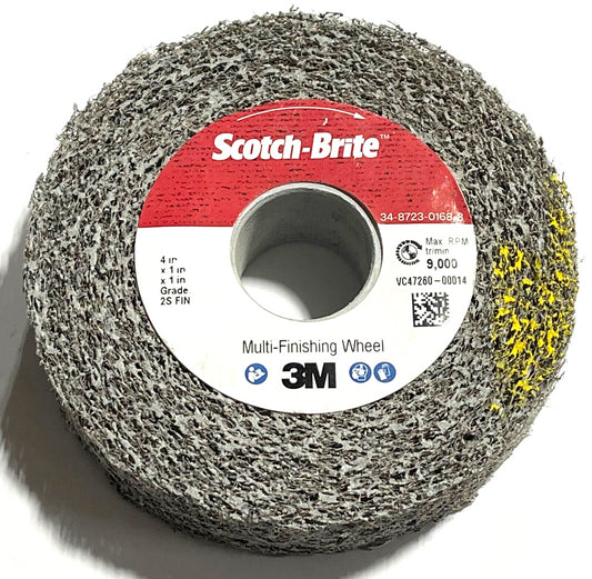 3M Scotch-Brite Deburring Wheel 4" x 1" x 1" Grade 2S FIN Silicon Carbide