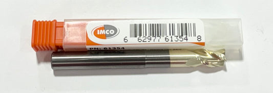 IMCO 8mm Solid Carbide End Mill 3 Flute Necked ZrN Coated 0.5mm Radius