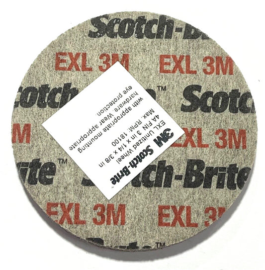 3M Scotch-Brite 3" x 1/4" x 3/8" EXL Unitized Wheel Aluminum Oxide Fine Grade