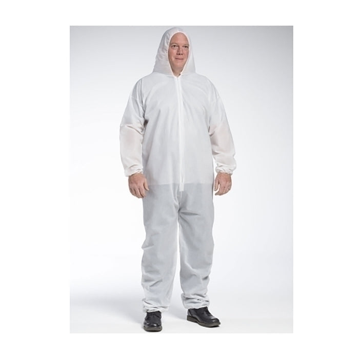 West Chester PE Laminate White Coverall Elastic Wrist, Ankle, Hood XL