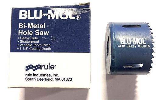 Blu-Mol 2-5/16" Bi-Metal Hole Saw 1-1/8" Cutting Depth Variable Tooth Pitch USA