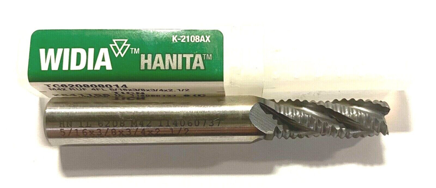 WIDIA Hanita 5/16" Cobalt Roughing End Mill M42 TiCN Coated 4 Flute 2841156