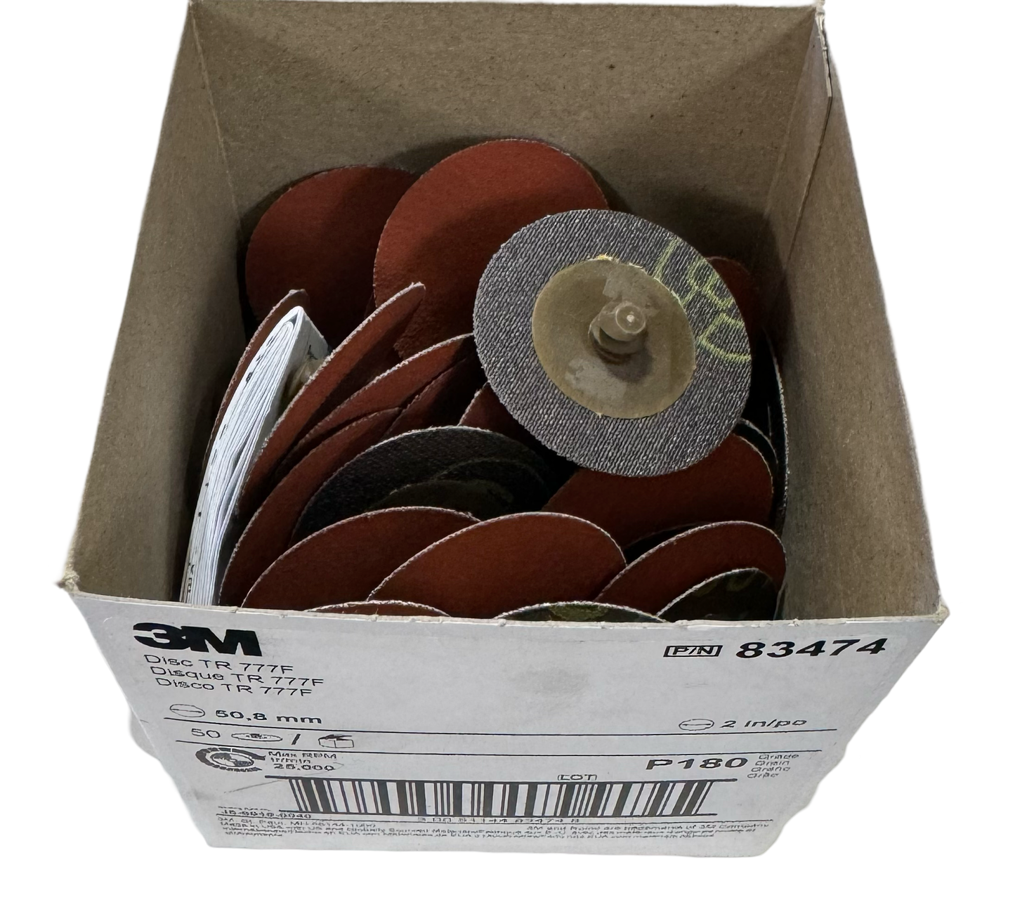 3m 777F 2" Roloc Sanding Discs P180 Ceramic 50 Pack 83474