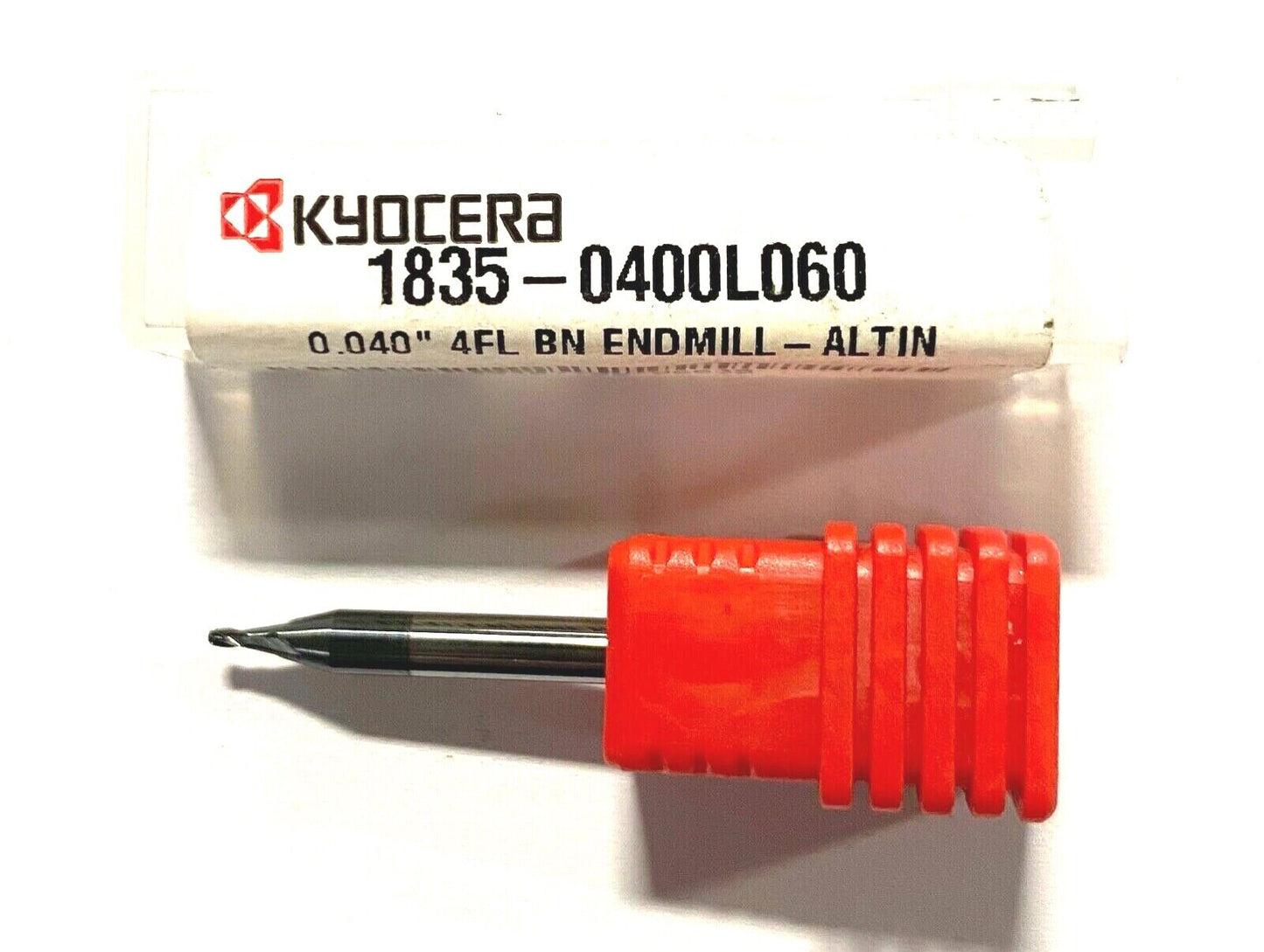 Kyocera 0.040" Carbide Ball Nosed End Mill AlTiN Coated 4 Flute USA Made