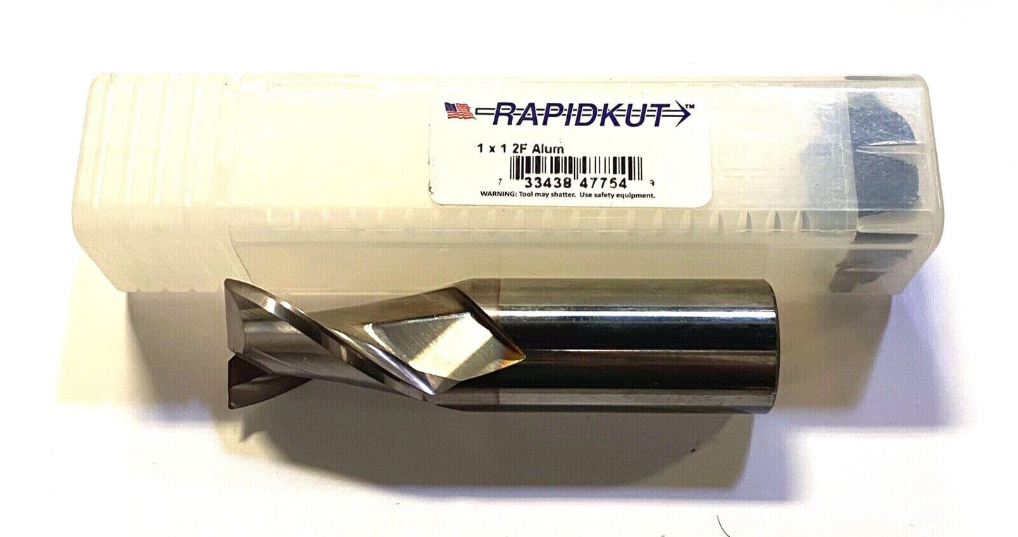 Rapidkut 1" Solid Carbide End Mill TiCN Coated .030 Corner Radius 2 Flute USA