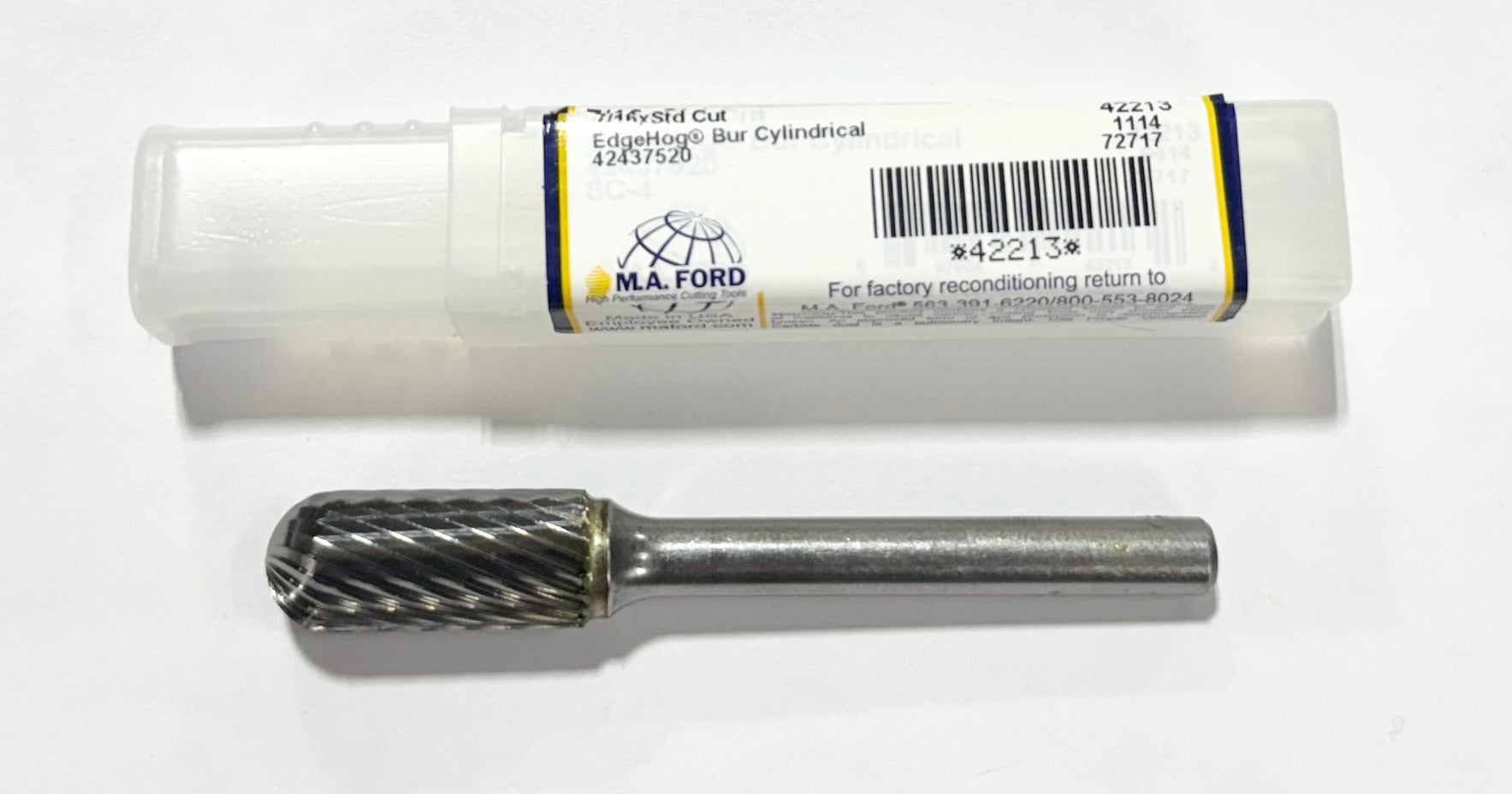 mm j KK 7 mm/16" Carbide Burr Cylindrical Radius End 1/4" Shank SC-4 USA Made